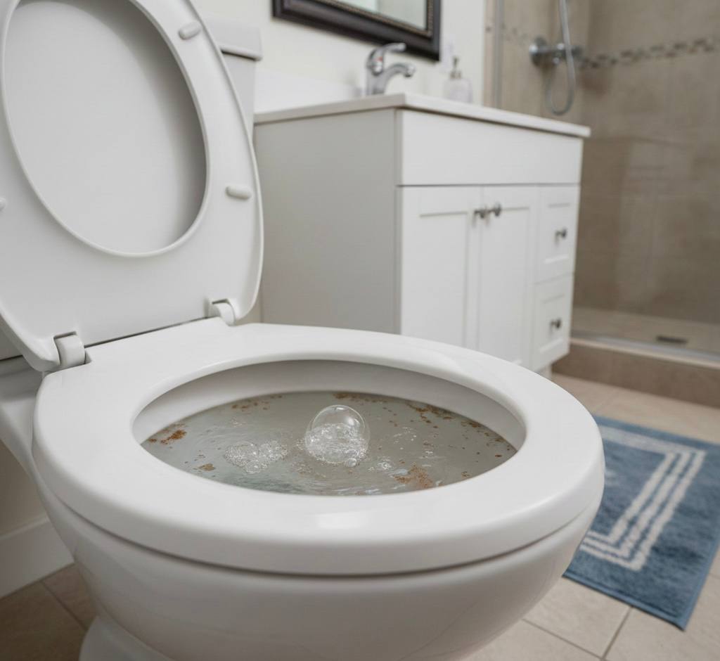 North Star Solution technician inspecting a basement floor drain for blockages in a Toronto home