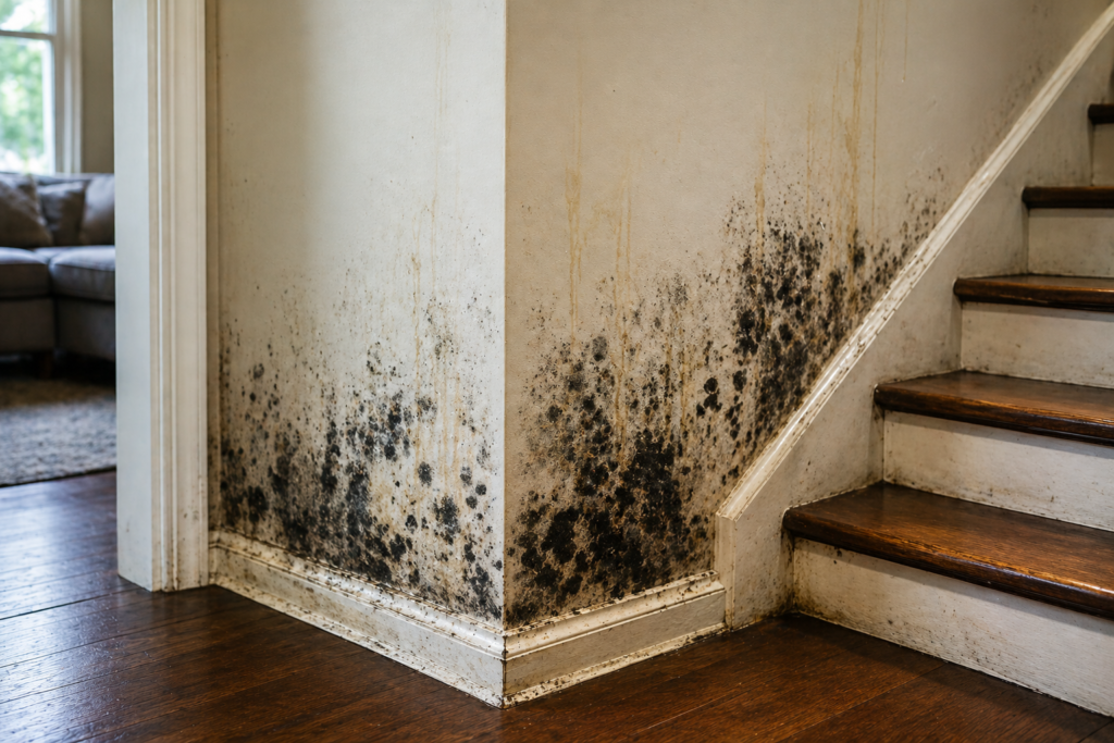 Technician inspecting hidden mould in walls of Toronto home
